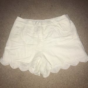 White Ruffle Shorts